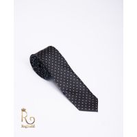 Cravata de bărbați neagra cu bulinuțe - CV673