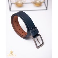 Curea din piele bleumarin cu catarama metalica - CP427
