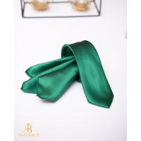 Set Cravata si batista verde satin - CV900