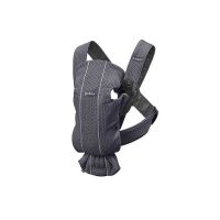 BabyBjorn - Marsupiu anatomic Mini, cu pozitii multiple de purtare – Anthracite, 3D Mesh