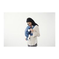 BabyBjorn - Marsupiu anatomic Mini, cu pozitii multiple de purtare – Vintage Indigo, Bumbac