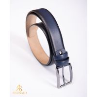 Curea din piele bleumarin, catarama metalica- CP452