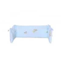 Lorelli - Protectie laterala pat, 140 x 27 cm, bumbac ranforce, Bear Party Blue
