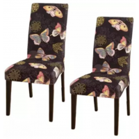 Set 6 huse pentru scaun model fluturi maro CC-10