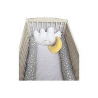 Aparatori laterale protectii pat cu bumper 140x70 cm Deseda Somn usor puisor gri