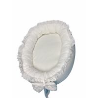 Cuib baby nest bebelusi cu volanase Alb LUX