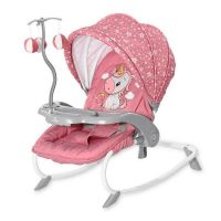 Lorelli - Fotoliu Balansoar Dream Time Pliabil, Cu leganare, Cu bara detasabila Velvet, 70x43 cm, Roz