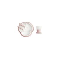 BabyBjorn - Set de masa Powder Farfurie, Tacamuri, Pahar, Roz