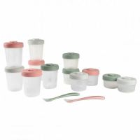 Set 12 recipiente hrana Beaba Eucalyptus 2x90 ml, 4x150 ml, 6x250 ml