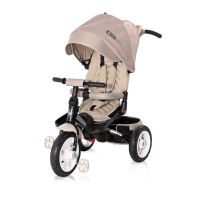 Tricicleta copii, Lorelli, Jaguar Air Wheels Suport picioare, Control al directiei, Rotire 360 grade, Scaun reglabil, Bej