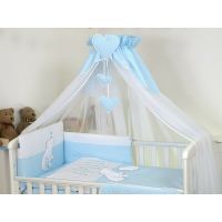 AMY - Baldachin Bear heart , Din tul, Cu suport de prindere inclus, 600x160 cm, Albastru