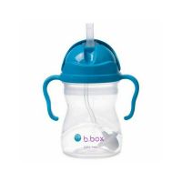 B.box - Cană cu pai de la , 240 ml, +6 luni, albastru cobalt