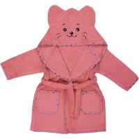 Halat de baie, Bubaba, Cu urechi Kitty, Cu buzunare, Cu cordon, 9 - 24 luni, Marime 86/92, Pink
