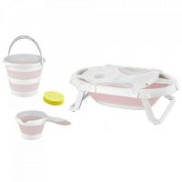 Set cadita pliabila de baie Babyjem, 5 piese (Culoare: Gri)
