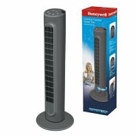 Honeywell - Ventilator turn HYF1101E, 3 trepte de viteza, 80 cm, panou de control, Negru