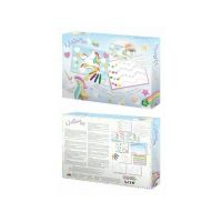 Set educational cu desen si lipire stickere Saica Unicorn