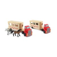 Melissa & Doug - Camion Transportor de Cai cu Remorca Melissa and Doug