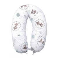 Amy - Perna pentru gravide si alaptare, husa detasabila din bumbac 100% si umplutura antialergica BabySoft , Caprioara mica,