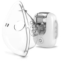 Aparat aerosoli copii, Lionelo, Nebi Air, Portabil, 2 masti incluse, Cu baterie incorporata, Autonomie de pana la 60 min., Cablu USB, >30 dB, Alb