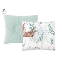 Perna bebelus, MimiNu, Profilata, Cu doua fete, Cu functie anti-soc, Pufoasa, Din catifea si bumbac, Materiale certificate Oeko Tex Standard 100, 23x26 cm, Velvet Lulu Natural