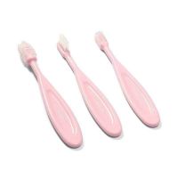 Set 3 periute de dinti, BabyOno, Utilizare indelungata, 4 - 24 luni, Fara BPA, Roz