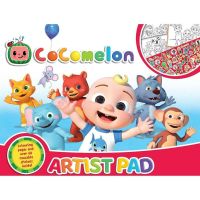 Bloc de colorat Cocomelon Artist Pad cu stickere Alligator AB3305CMAR