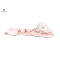 Prosop cu gluga, MimiNu, Mare, Cu volanas, Dimensiune 100x100 cm, Din bumbac si thermo fleece, Materiale certificate Oeko Tex Standard 100, Design, Powdery Pink Ballerina
