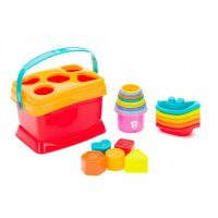 Cutie cu 19 piese de joc vaporase,forme,pahare 6luni+ Fillikid