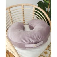 Babyly - Perna pentru gravide si alaptare, catifea velvet si umplutura ferma, antialergica, Big cu maner, Lila,