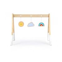 Bara educativa din lemn pentru copii cu 3 jucarii, Ecotoys CA12231