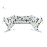 Aparatoare pentru patut, MimiNu, Din bumbac certificat Oeko Tex Standard 100, 180x30 cm, Cu panglici, Design, Pirates Blue