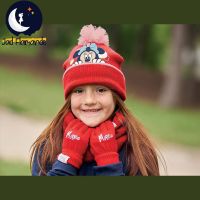 Set 3 piese Minnie Mouse-caciula manusi si fular