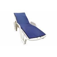 Saltea cu spumă poliuretanică Somnart 60x190, înălțime 4.5 cm, pentru șezlong, doua segmente, husă impermeabilă, culoare bleumarin