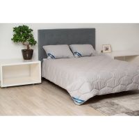Set Pilota bumbac Somnart Bella 180x200cm 200g model biscuite + 2 perne bumbac Somnart Bella, 50x70cm, Gri
