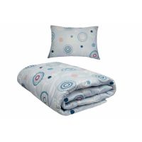 Set pilota primavara/vara si 1 perna Viseo Circles SomnART, microfibra, 150 g/mp, 150x200 cm + 50x70 cm