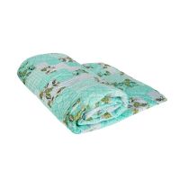 Pilota matlasata Ultrasleep Green Flowers Somnart, 180x200 cm, 250 g, microfibra, lavabila la 40°C