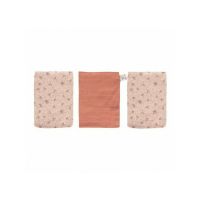 Set 3 manusi hidrofile Fabulous Wish Pink din muselina bambus