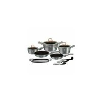 Set oale, cratite si tigai marmorate, 12 piese, din aluminiu forjat, Moonlight Edition, Berlinger Haus, BH 6021
