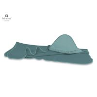 Prosop cu gluga, MimiNu, Mare, Cu volanas, Dimensiune 100x100 cm, Din bumbac si thermo fleece, Materiale certificate Oeko Tex Standard 100, Colectia Royal, Nepal Green