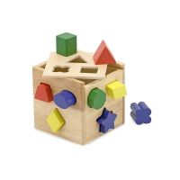 Melissa & Doug - Cub din lemn cu forme de sortat Melissa and Doug