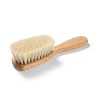 Perie de par, BabyOno, 100% par de capra, Cu forma ergonomica, Pentru imbunatatirea circulatiei sangelui, Din lemn, Fara BPA, 0 luni+, Maro