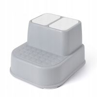 Scaunel inaltator, Primabobo, Cu 26 de litere si 30 de numere pe platforma, Suprafata antiderapanta, Din polipropilena, 33 x 36 x 24 cm, Gri