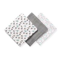 Set 3 museline, BabyOno, Din fibre de bambus, Rezistente la miros, Antibacteriene, 70x70 cm, 0 luni+, Multicolor