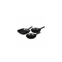 Set de 3 tigai, Berlinger Haus, Aluminiu, Negru, Monacoa Collection, BH 7096