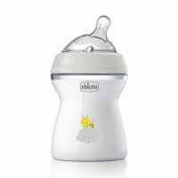 Biberon anticolici, Chicco, Natural Feeling, Plastic, Cu tetina Din silicon moale, Pentru hranire alternativa, Potrivit pentru nou-nascuti si sugari, Fara BPA, 250 ml, 2 luni+, Bej