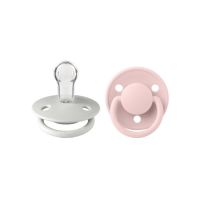 BIBS - Set 2 suzete De Lux Silicon, tetina rotunda, marime universala-Haze/Blossom
