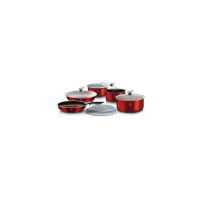 Set oale si tigai marmorate, 12 piese, Burgundy Metalic Line, Berlinger Haus, BH 1674