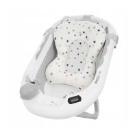 Cadita pliabila, Primabobo, Ola, Cu jucarie senzoriala in forma de peste, Cu dop senzorial si suport anatomic, Antiderapanta, Conform standardului EN71, Gri