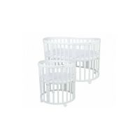Patut Oval Evolutiv pentru Copii, Multifunctional, 7in1, Saltele Incluse, Transformabil, Masa de Schimbat, Co-Sleeping, Tarc de Joaca, Birou, Scaune, Waldin, Alb