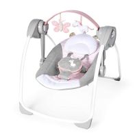 InGenuity - Leagan Comfort 2 Go Flora the Unicorn Portabil, Cu muzica, 72x57 cm